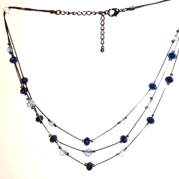 Blue Beaded Sparkly Earrings, Bracelet & Necklace - Picture 7 of 16